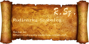 Rudinszky Szabolcs névjegykártya