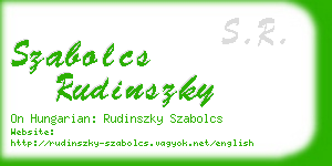 szabolcs rudinszky business card